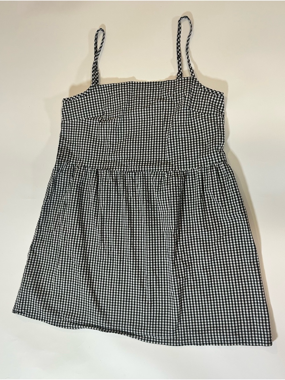 Urban Renewal Black White Gingham Babydoll Mini Dress S/M